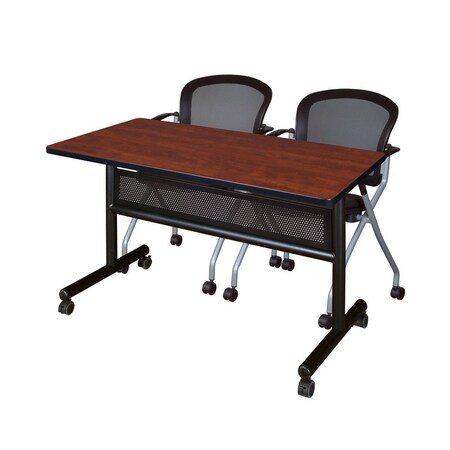 Kobe Rectangle FlipTop Table, 48" W, 29" H, Laminate Top, Cherry MKFTM4824CH23BK